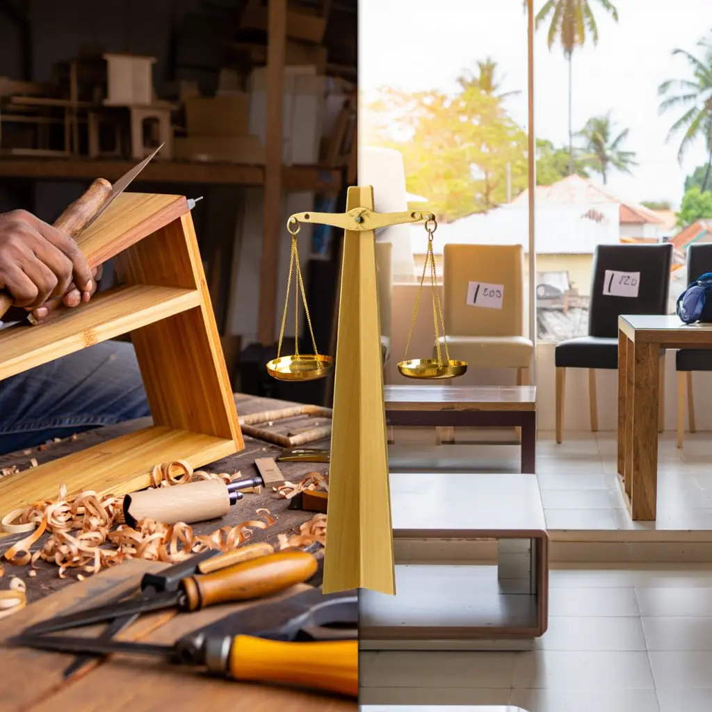 Mobilier sur mesure vs standard Guadeloupe atelier artisan showroom meubles choix Design SC 